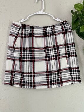 Mini Plaid Skirt Plaid White Red Y2K Coquette Aesthetic XL SHEIN